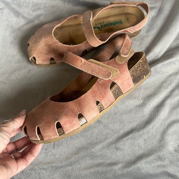 BioNatura women's Shoes Ballerina clog leather wedge low strap 38 - Picture 6 of 8